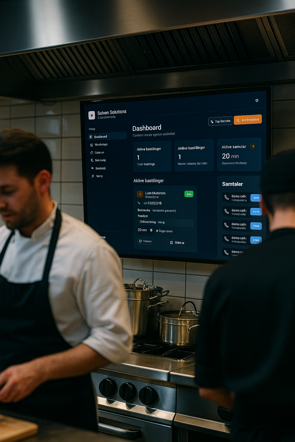 AI-dashboard installert i restaurant